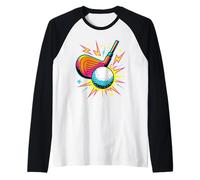 Retro Arcade Golf Golfing Golfista Camiseta Manga Raglan