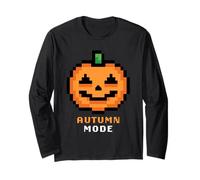 Retro Arcade Pixelated Game Pumpkin - Autumn Mode Manga Larga