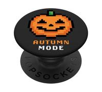 Retro Arcade Pixelated Game Pumpkin - Autumn Mode PopSockets PopGrip Adhesivo