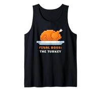 Retro Arcade Pixelated Game Thanksgiving - Final Boss Turkey Camiseta sin Mangas