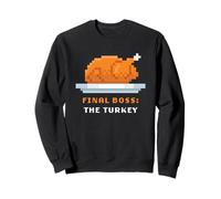 Retro Arcade Pixelated Game Thanksgiving - Final Boss Turkey Sudadera