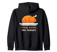 Retro Arcade Pixelated Game Thanksgiving - Final Boss Turkey Sudadera con Capucha