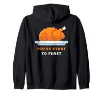 Retro Arcade Pixelated Game Turkey - Press Start to Feast Sudadera con Capucha