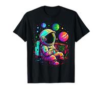 Retro Arcade Planetas Universo Gaming Astronauta Camiseta