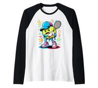 Retro Arcade Tennis Camiseta Manga Raglan