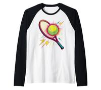 Retro Arcade Tennis Camiseta Manga Raglan