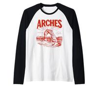 Retro Arches National Park Vintage Style Delicate Arch Camiseta Manga Raglan