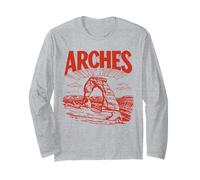 Retro Arches National Park Vintage Style Delicate Arch Manga Larga