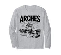 Retro Arches National Park Vintage Style Delicate Arch Manga Larga