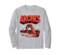 Retro Arches National Park Vintage Style Delicate Arch Manga Larga