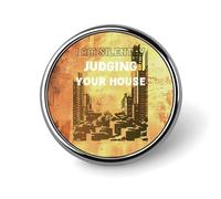 Retro Architect City Round Brooch Pin Badge Lapel Tie Pin for Women Men Office Worker Teacher Decor