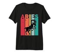 Retro Aries Ram Zodiac Atardecer Camiseta Premium