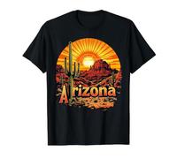 Retro Arizona Home State AZ Desert Sunset Vintage Camiseta gráfica económica, Hombre, Negro, L