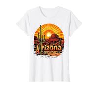 Retro Arizona Home State AZ Desert Sunset Vintage Camiseta gráfica económica, Mujer, Blanco, L