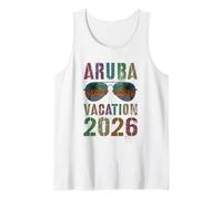 Retro Aruba Vacation 2026 Viaje Vacaciones Coincidencia Camiseta sin Mangas