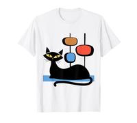 Retro Atomic Age Mid-Century Cat Vintage Space Modern Design Camiseta