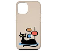 Retro Atomic Age Mid-Century Cat Vintage Space Modern Design Carcasa para iPhone 12/12 Pro