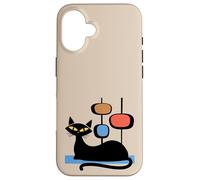 Retro Atomic Age Mid-Century Cat Vintage Space Modern Design Carcasa para iPhone 16