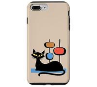 Retro Atomic Age Mid-Century Cat Vintage Space Modern Design Carcasa para iPhone 7 Plus/8 Plus