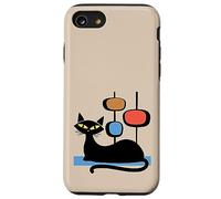 Retro Atomic Age Mid-Century Cat Vintage Space Modern Design Carcasa para iPhone SE (2020) / 7/8