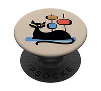 Retro Atomic Age Mid-Century Cat Vintage Space Modern Design PopSockets PopGrip Adhesivo