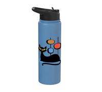 Retro Atomic Age Mid-Century Cat Vintage Space Modern Design Stainless Steel Insulated Water Bottle