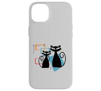 Retro Atomic Age Mid-Century Twin Cat Vintage Modern Design Carcasa para iPhone 14 Plus