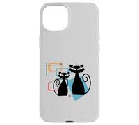 Retro Atomic Age Mid-Century Twin Cat Vintage Modern Design Carcasa para iPhone 15 Plus