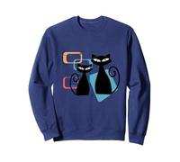 Retro Atomic Age Mid-Century Twin Cat Vintage Modern Design Sudadera