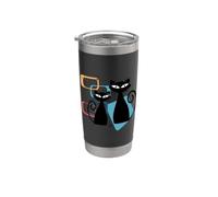 Retro Atomic Age Mid-Century Twin Cat Vintage Modern Design Vaso térmico de acero inoxidable de doble pared