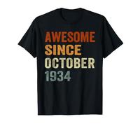 Retro Awesome Desde Octubre de 1934 92 años 92 cumpleaños Camiseta