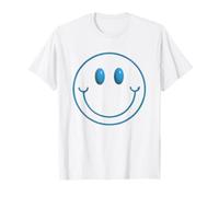 Retro Azul Sonrisa Cara Feliz Cara Positiva Vibes Niños Adolescentes Camiseta