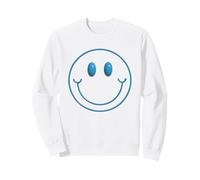 Retro Azul Sonrisa Cara Feliz Cara Positiva Vibes Niños Adolescentes Sudadera
