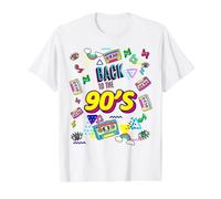 Retro Back To 90's Novelty Graphic T-Shirts & Cool Designs Camiseta gráfica económica, Hombre, Blanco, M