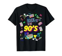 Retro Back To 90's Novelty Graphic T-Shirts & Cool Designs Camiseta gráfica económica, Hombre, Negro, S