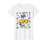 Retro Back To 90's Novelty Graphic T-Shirts & Cool Designs Camiseta gráfica económica, Mujer, Blanco, M