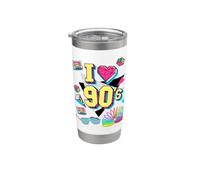 Retro Back To 90's Novelty Graphic T-Shirts & Cool Designs Vaso térmico de acero inoxidable de doble pared