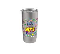 Retro Back To 90's Novelty Graphic T-Shirts & Cool Designs Vaso térmico de acero inoxidable de doble pared