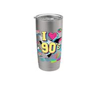 Retro Back To 90's Novelty Graphic T-Shirts & Cool Designs Vaso térmico de acero inoxidable de doble pared