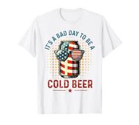 Retro Bad Day To Be A Cold Beer - Cerveza bandera de Estados Unidos 4 de julio Camiseta