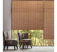 Retro Bamboo Roller Blind,Bamboo Curtain,Carbonization Roman Shades Louver Window,Cool,Privacy,Light Filtering Roll Up Blinds,Decoration for Indoor/Outdoor/Balcony,Custom (W75xH160cm/30x63in