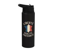 Retro Bandera Francia Libertad Igualdad Fraternidad Patriótico Meme Stainless Steel Insulated Water Bottle