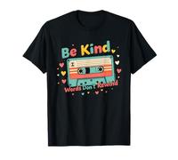 Retro Be Kind Words Don't Rewind Cassette Tape Uplifting Camiseta