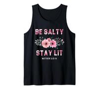 Retro Be Salty Stay Lit Mateo 5:13-14 Cristiano Mujeres Hombres Camiseta sin Mangas