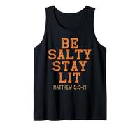 Retro Be Salty Stay Lit Mateo 5:13-14 Cristiano Mujeres Hombres Camiseta sin Mangas
