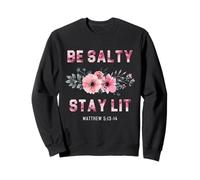 Retro Be Salty Stay Lit Mateo 5:13-14 Cristiano Mujeres Hombres Sudadera