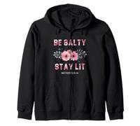 Retro Be Salty Stay Lit Mateo 5:13-14 Cristiano Mujeres Hombres Sudadera con Capucha