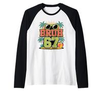 Retro Beach Vacation 67 Bruh Six Seven Teacher Vacaciones de Primavera Camiseta Manga Raglan