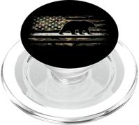 Retro Bear American Camouflage Bandera de Estados Unidos Vintage al aire libre PopSockets PopGrip para MagSafe