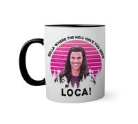 Retro Bella Where The Hell Have You Been Loca Taza de color negro con mango a juego 330ml